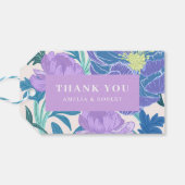 Étiquettes-cadeau Mariage floral Lilac et Purple Pastel Favoriser (Dos Horizontal)