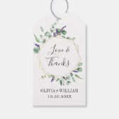 Étiquettes-cadeau Mariage floral moderne Eucalyptus géométrique cadr (Devant)