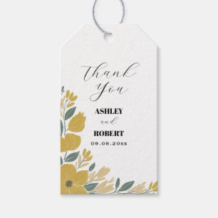 Étiquettes-cadeau Mariage floral moderne jaune betercup