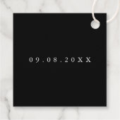 Étiquettes Cadeau Mariage floral moderne noir et blanc (Dos)