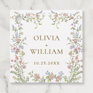 Étiquettes Cadeau Mariage floral orange Grace Pastel Blush