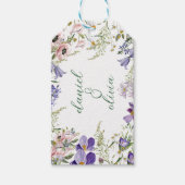 Étiquettes-cadeau Mariage floral pourpre et crème (Devant)