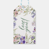 Étiquettes-cadeau Mariage floral pourpre et crème (Dos)