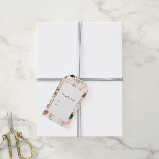 Étiquettes-cadeau Mariage floral rose pâle Hydrangea (Avec de la ficelle)