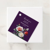 Étiquettes Cadeau Mariage floral rose rose foncé (En situation)