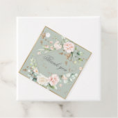Étiquettes Cadeau Mariage floral Sage Green Blush (En situation)