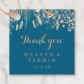 Étiquettes Cadeau Mariage floral sauvage du pré-automne (Devant)