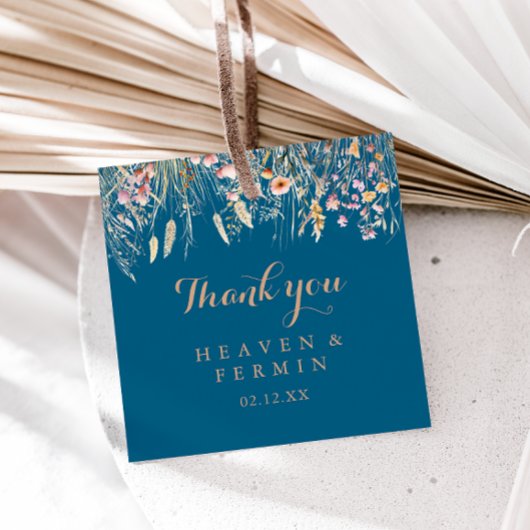 Étiquettes Cadeau Mariage floral sauvage du pré-automne