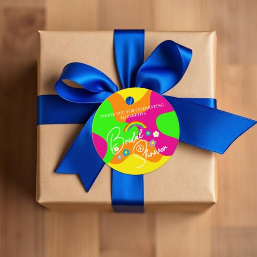 Étiquettes Cadeau Mariage funky rétro