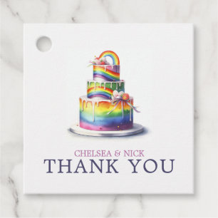 Étiquettes Cadeau Mariage Gâteau Arc-en-ciel
