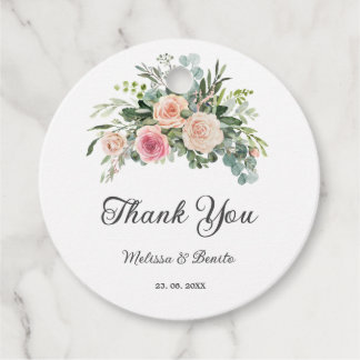 Étiquettes Cadeau Mariage géométrique Aquarelle rose pâle