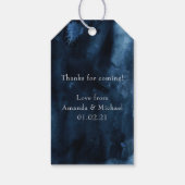 Étiquettes-cadeau Mariage géométrique marine et couleur blanche (Dos)