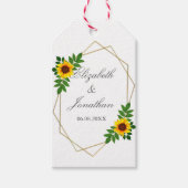 Étiquettes-cadeau Mariage géométrique tournesol (Devant)