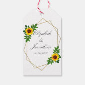 Étiquettes-cadeau Mariage géométrique tournesol (Dos)