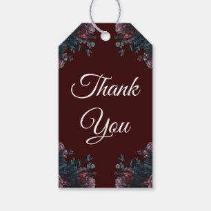 Étiquettes-cadeau Mariage gothique élégant marron foncé mauve