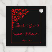 Étiquettes Cadeau Mariage gothique foncé "Merci" (Dos)