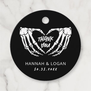Étiquettes Cadeau Mariage gothique, Halloween Merci Mariage