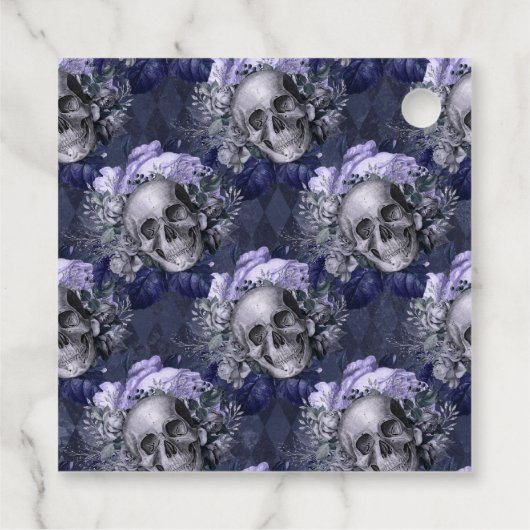 Étiquettes Cadeau Mariage gothique Monogramme cadre doré (Dos)