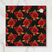 Étiquettes Cadeau Mariage gothique rouge et or Crimson (Dos)