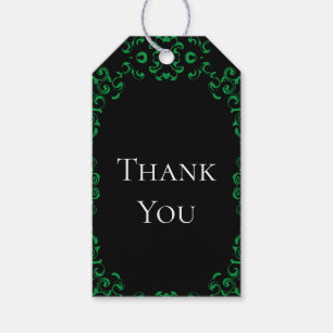 Étiquettes-cadeau Mariage gothique vert et noir