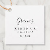 Étiquettes Cadeau Mariage Gracias minimaliste simple (Devant)