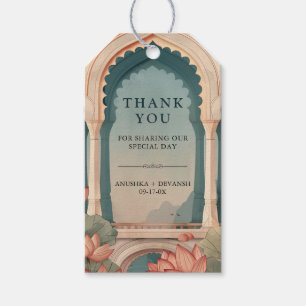 Étiquettes-cadeau Mariage indien Vintage Lotus Floral Arch