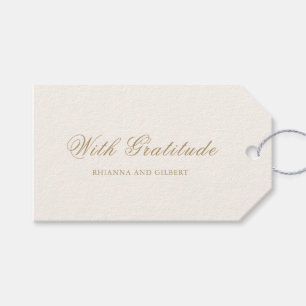 Étiquettes-cadeau Mariage Intemporel Ivoire et Or Classique