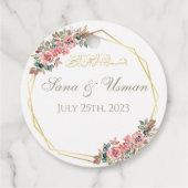 Étiquettes Cadeau Mariage islamique (Dos)