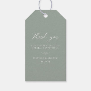 Étiquettes-cadeau Mariage italien Solid Sage Green