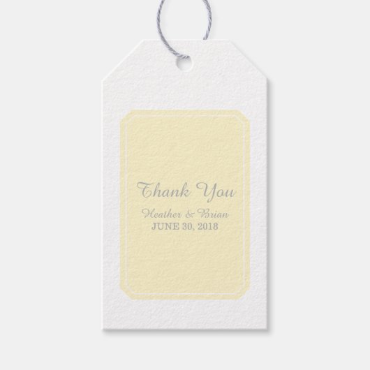 Étiquettes-cadeau Mariage Jaune Simplement Élégant (Devant)