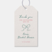 Étiquettes-cadeau Mariage Jour J Ruban Cadre Rose Vert (Devant)