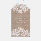 Étiquettes-cadeau Mariage Lace et Burlap (Devant)