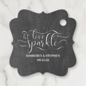 Étiquettes Cadeau Mariage Laisser Amour Sparkle Envoyer (Dos)