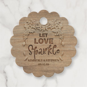 Étiquettes Cadeau Mariage Laisser Amour Sparkle Envoyer
