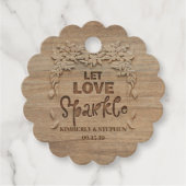 Étiquettes Cadeau Mariage Laisser Amour Sparkle Envoyer (Devant)