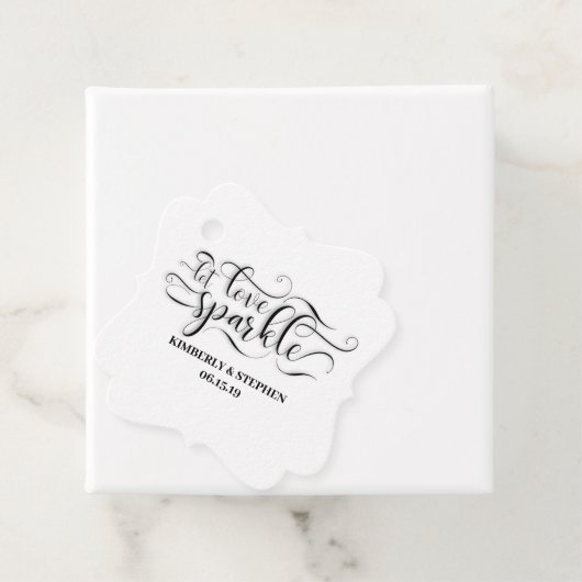 Étiquettes Cadeau Mariage Laisser Amour Sparkle Envoyer (En situation)