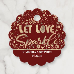Étiquettes Cadeau Mariage Laisser Amour Sparkle Envoyer