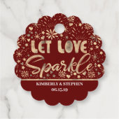Étiquettes Cadeau Mariage Laisser Amour Sparkle Envoyer (Dos)