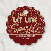 Étiquettes Cadeau Mariage Laisser Amour Sparkle Envoyer (Devant)