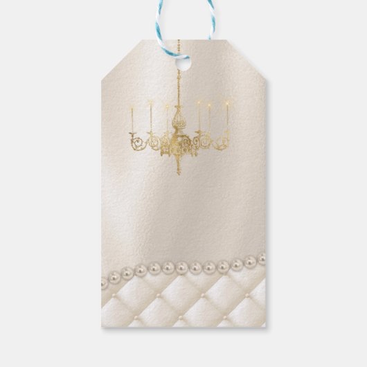 Étiquettes-cadeau Mariage Lustre éclairage Merci d'ivoire Favor (Dos)