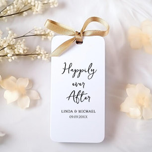 Étiquettes-cadeau mariage, marié, heureux toujours après,