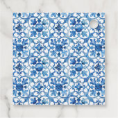 Étiquettes Cadeau Mariage méditerranéen moderne bleu & blanc (Dos)