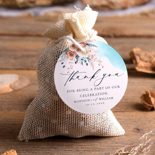 Étiquettes Cadeau Mariage Merci de plage