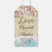 Étiquettes-cadeau Mariage Merci Été Plage Starfish Coques de mer (Devant)