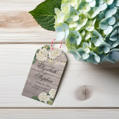 Étiquettes-cadeau Mariage Merci Fleur Chaîne Lumières Bois rustique