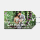 Étiquettes-cadeau Mariage Merci Love and Thanks Photo (Devant (Horizontal))