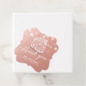 Étiquettes Cadeau Mariage Merci Mason Jar String Rose or (En situation)