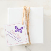 Étiquettes Cadeau Mariage minimal à queue noire violette merci (En situation)