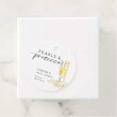 Étiquettes Cadeau Mariage minimal personnalisé perles et Prosecco  (En situation)