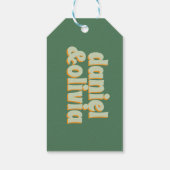 Étiquettes-cadeau Mariage minimal Vosvos vert (Dos)